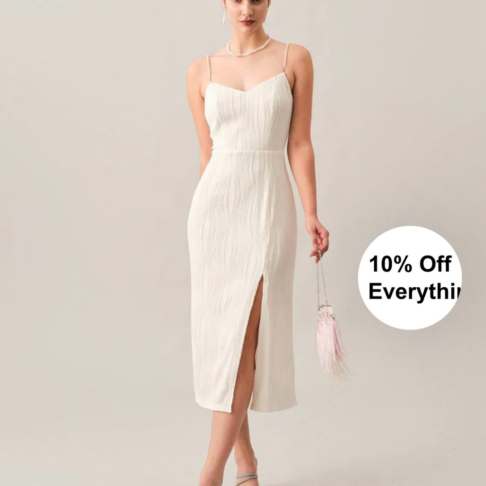 Elegant White Spaghetti Strap Dress